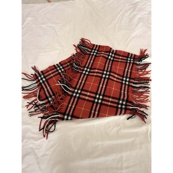 Burberry Red Cashmere Check Scarf 155x30 cm – 100% Authentic – New - Picture 8 of 10